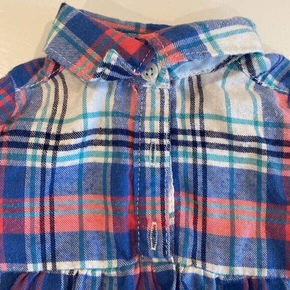 Carters long sleeve plaid peplum top 6M - Picture 2 of 3
